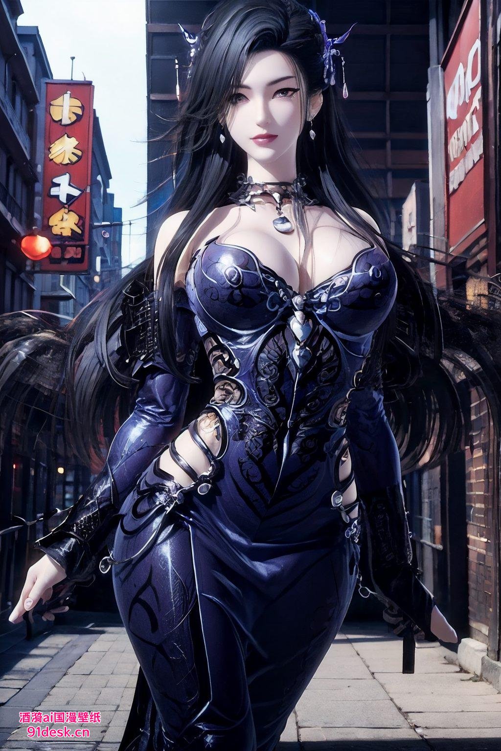 这款超高清精细的潮女妖QQ壁纸