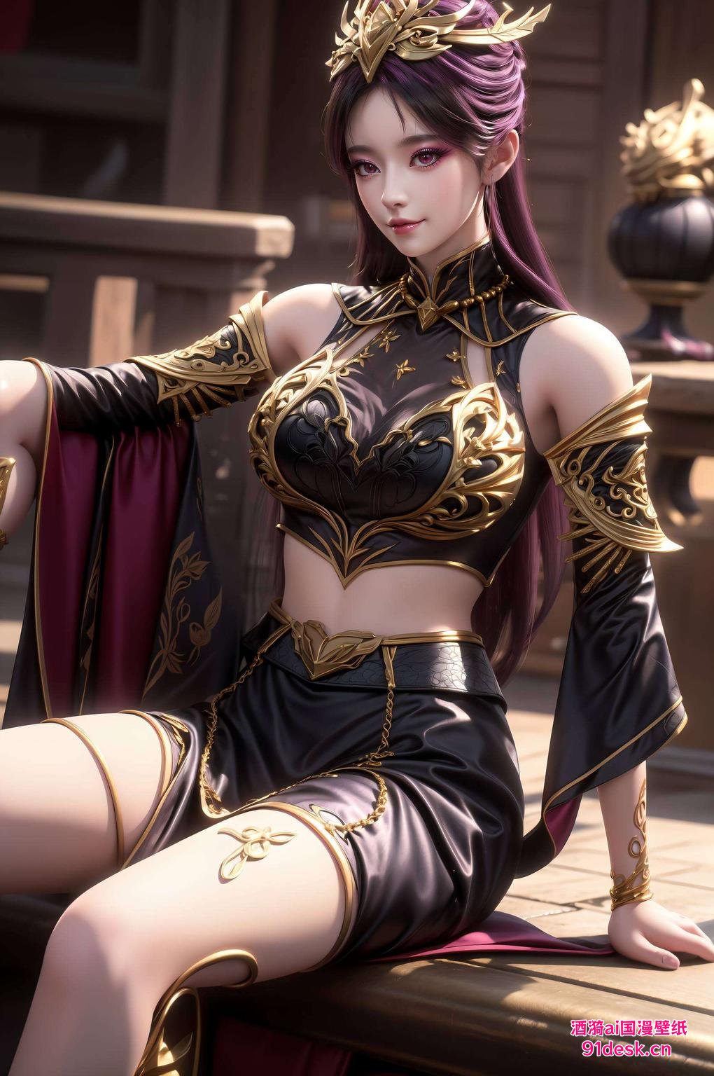 壁纸上红衣如火