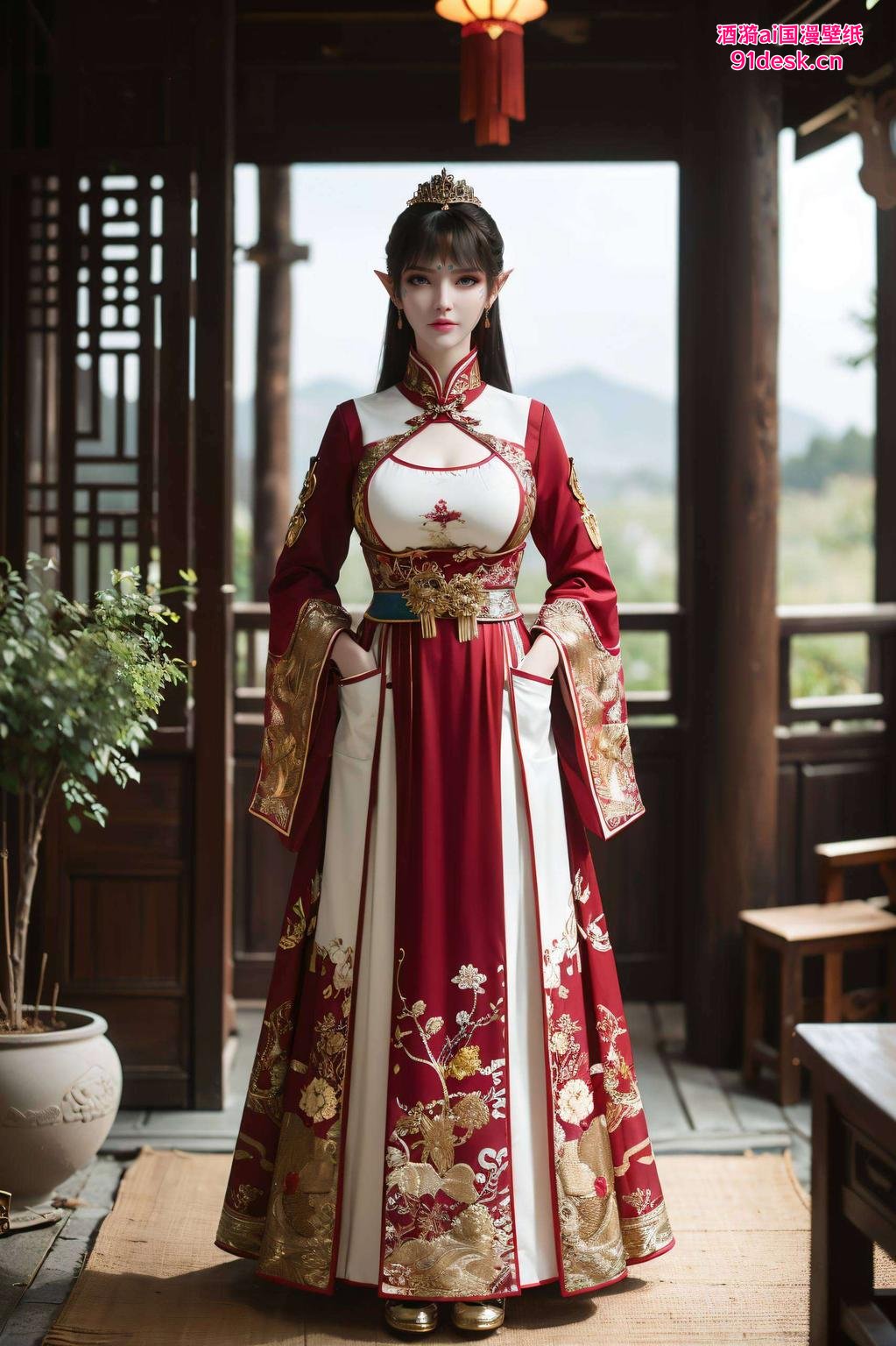 大家好！今天给大家带来一款超火的完美像素Win10壁纸背景是传统的红灯笼和春联