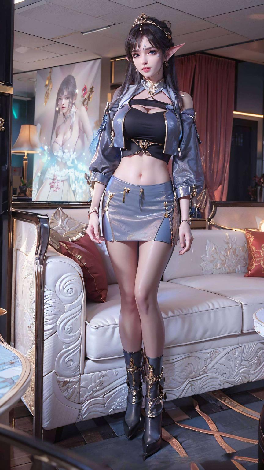 绿色背景映衬着她的灵动这款绿色免费壁纸