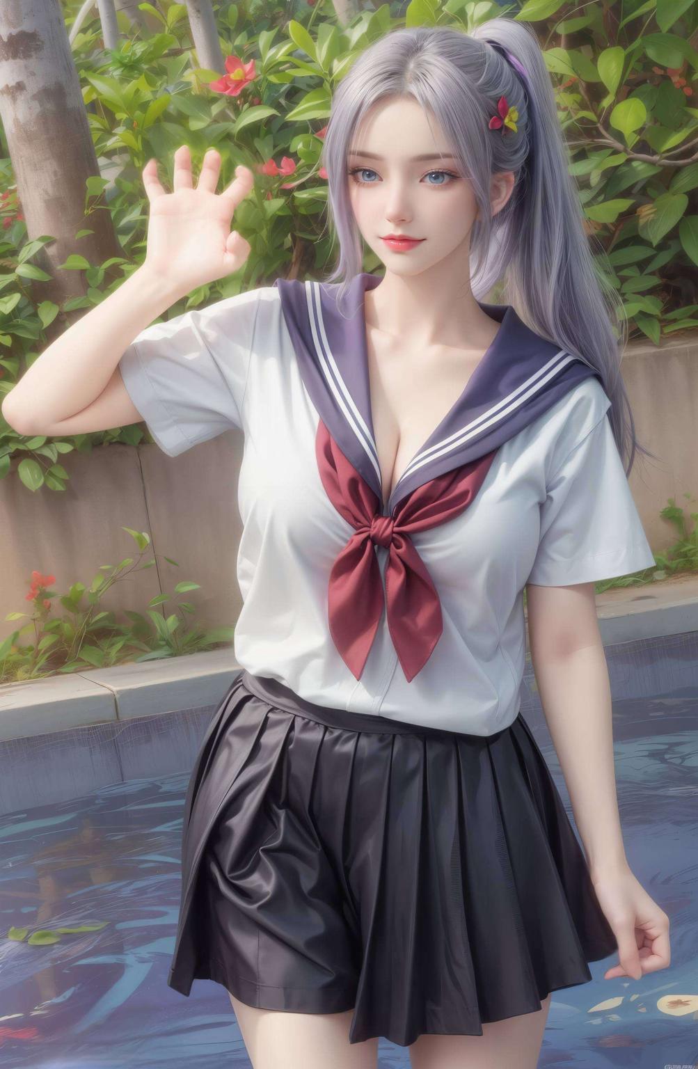 尽显自然之美韩月正面风采