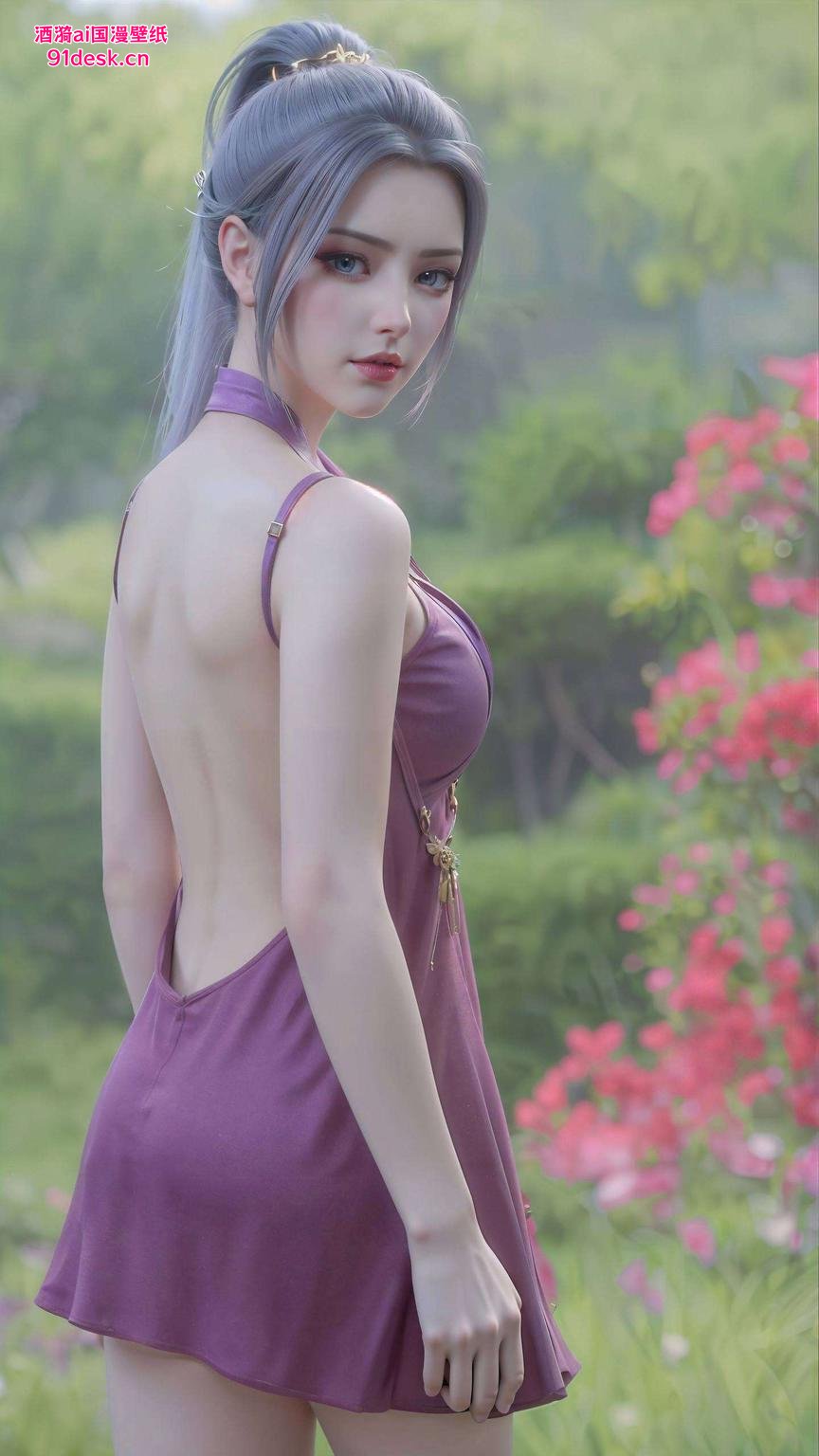 如梦如幻月光洒落在韩月的长发上