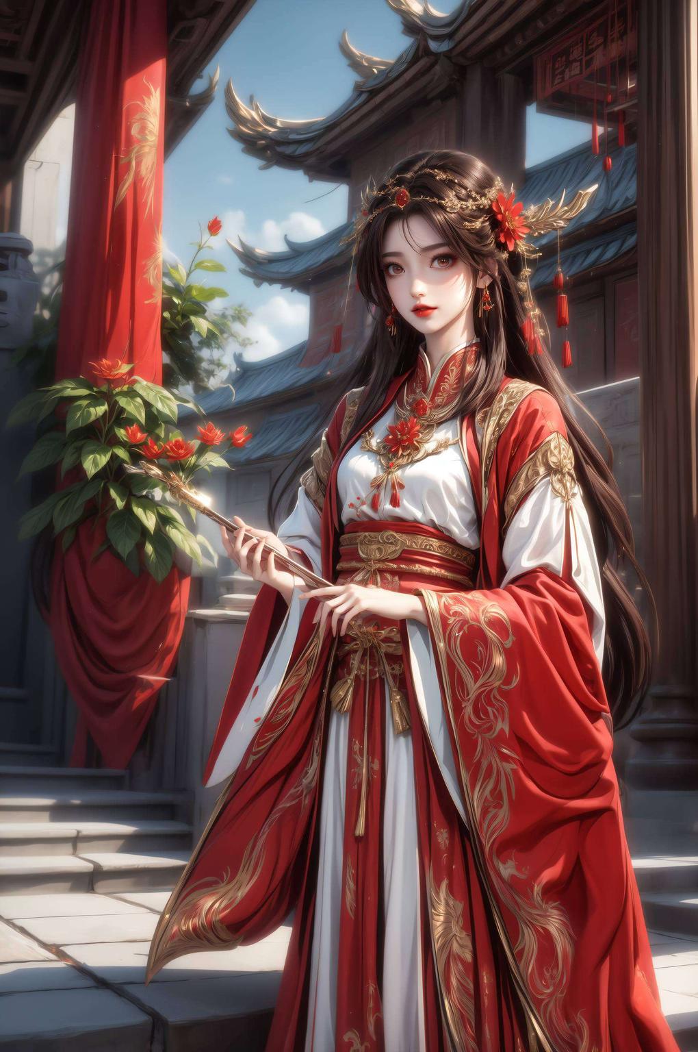 炫彩与极简的完美融合！动态光影映衬火灵儿壁纸高清全屏
