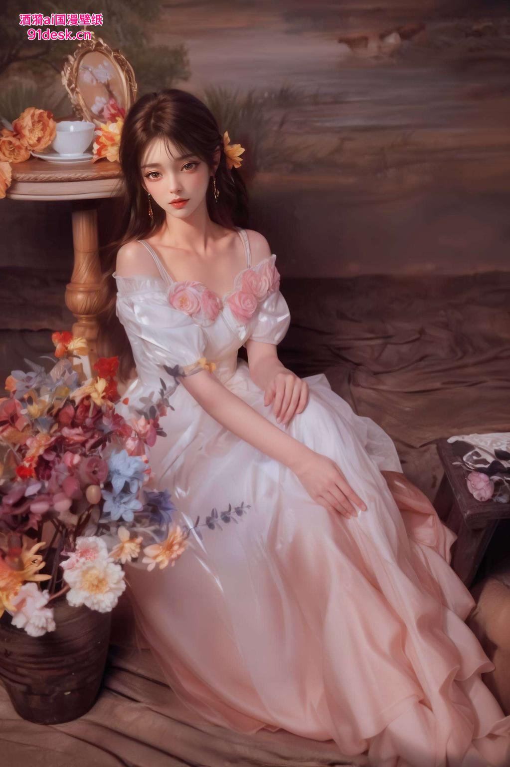 电脑壁纸映出最美的她绿意盎然