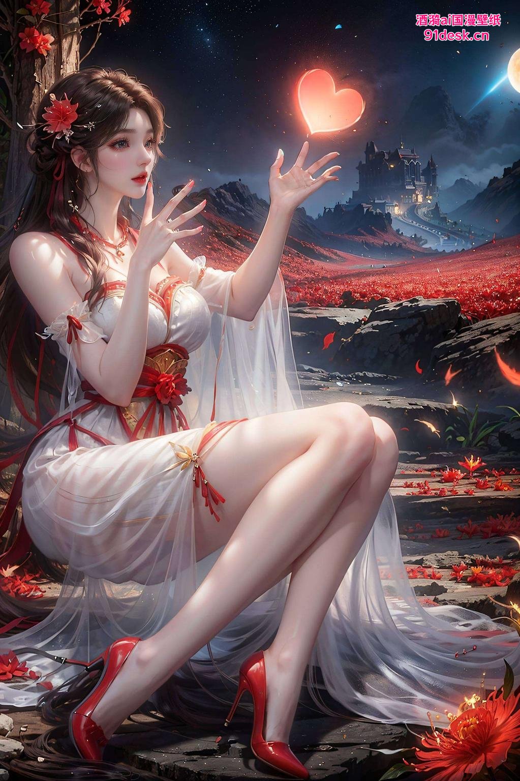 绿色森林火灵儿翩翩起舞