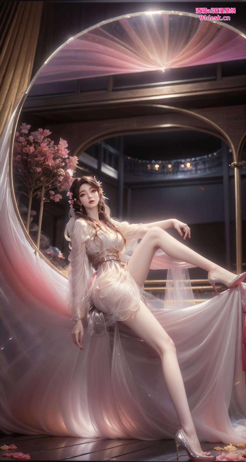 高清背影映碧空火灵儿轻舞倩影