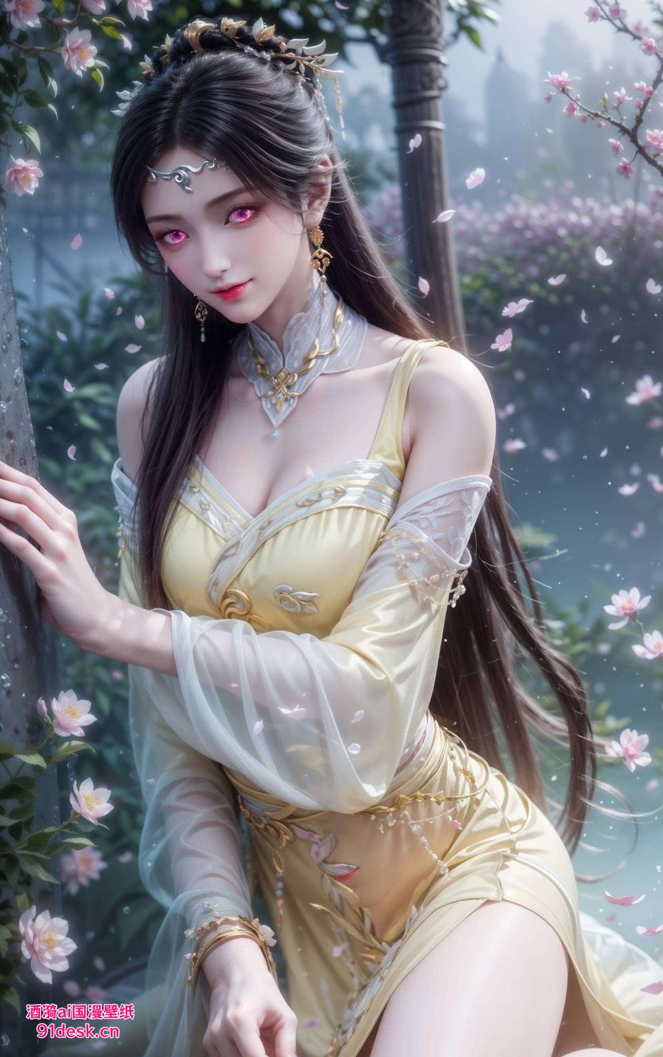 特别适合喜欢浪漫的你哦！看这款金瓶儿壁纸让你的电脑桌面瞬间变得美美哒！”