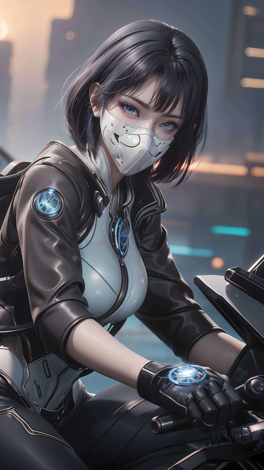 青色壁纸中细腻笔触描绘