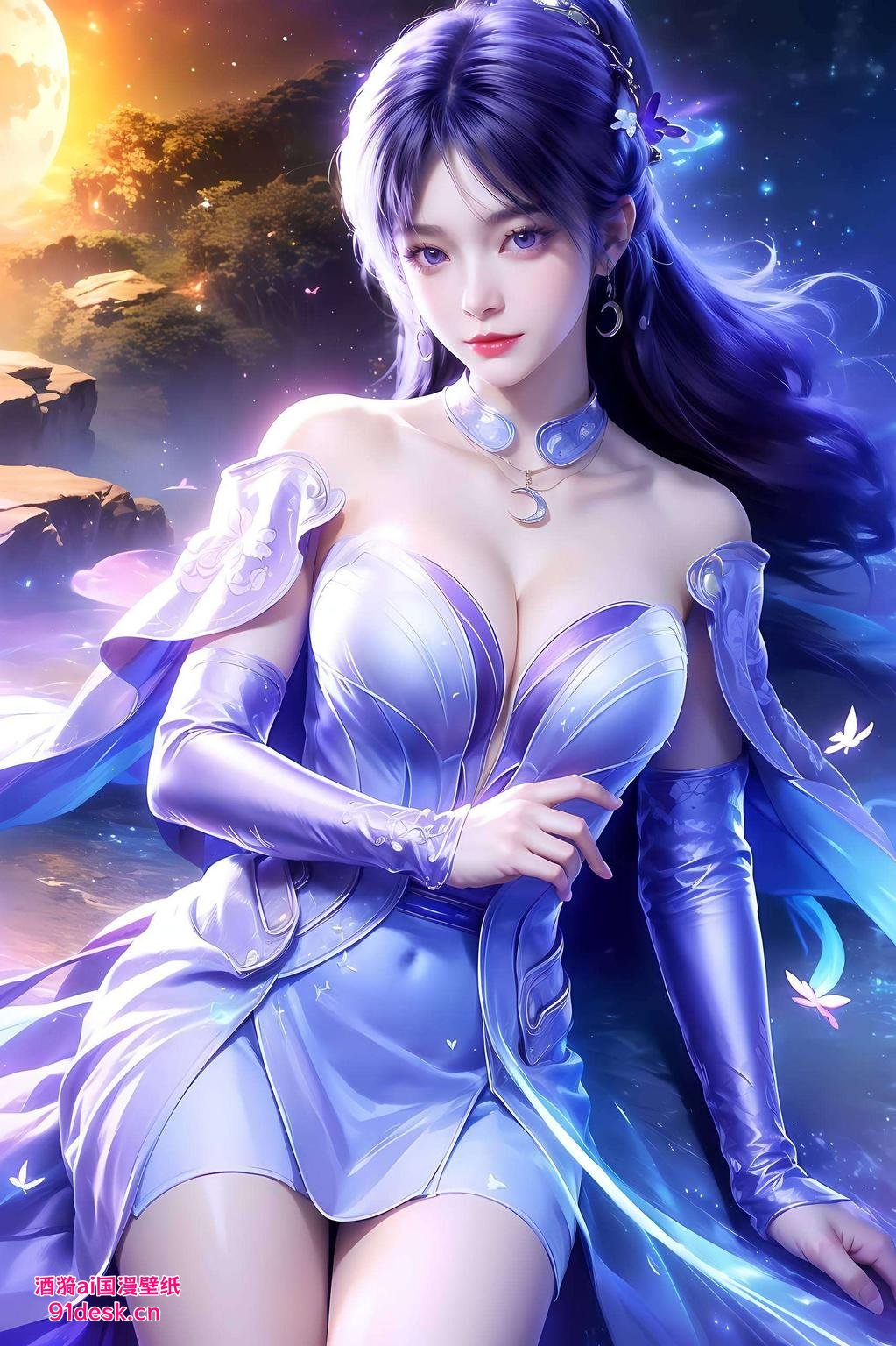 各位二次元迷们！今天给大家带来一款超清晰的姬紫月横屏高清壁纸简直完美到每一处细节！