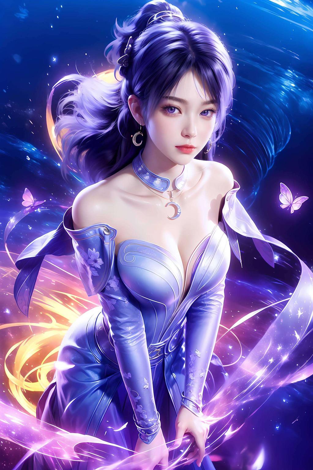 梦幻光影姬紫月高清壁纸