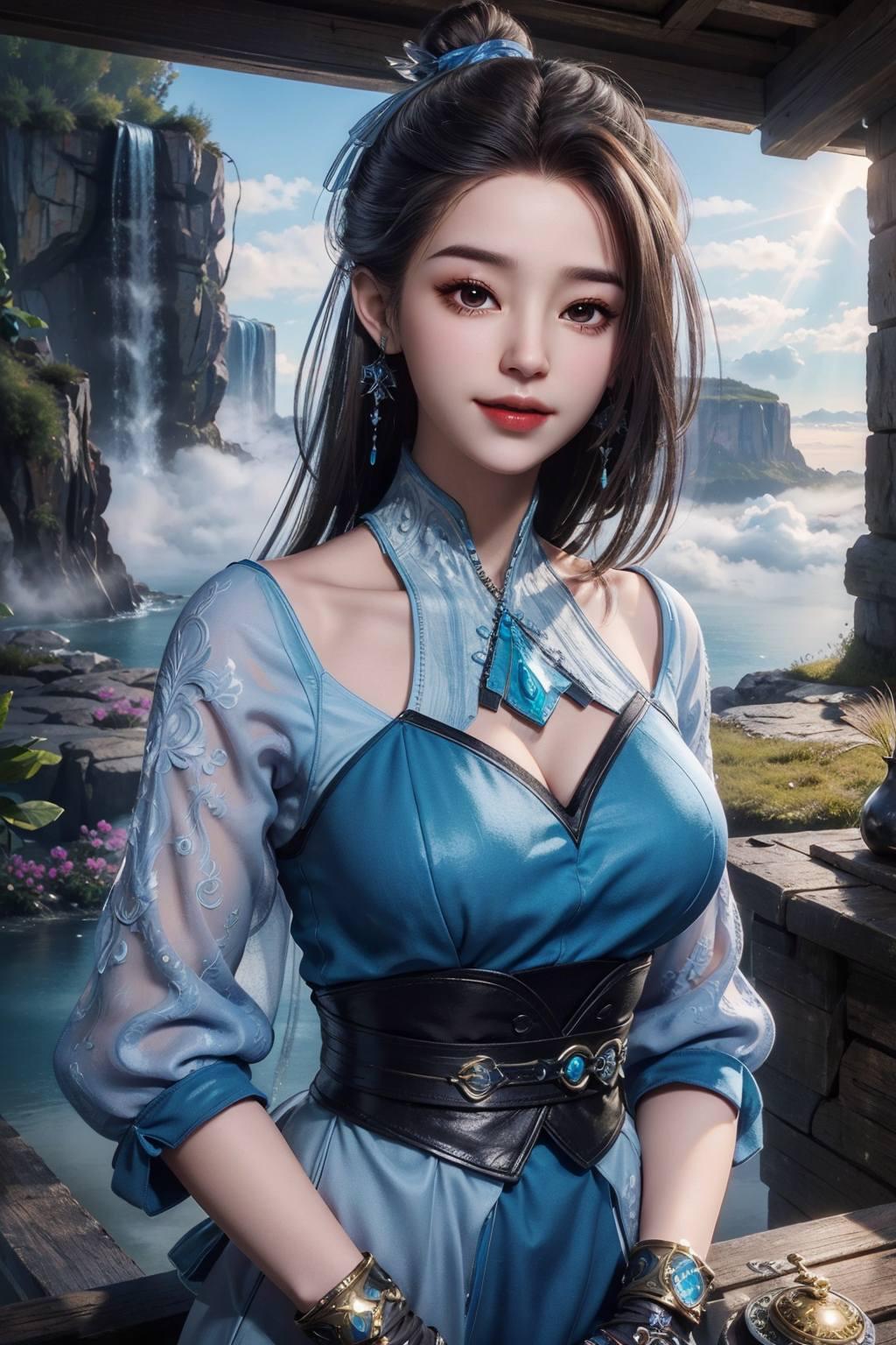 仿佛置身仙境高清无水印哦！🌿✨ 蓝灵娥的唯美身影