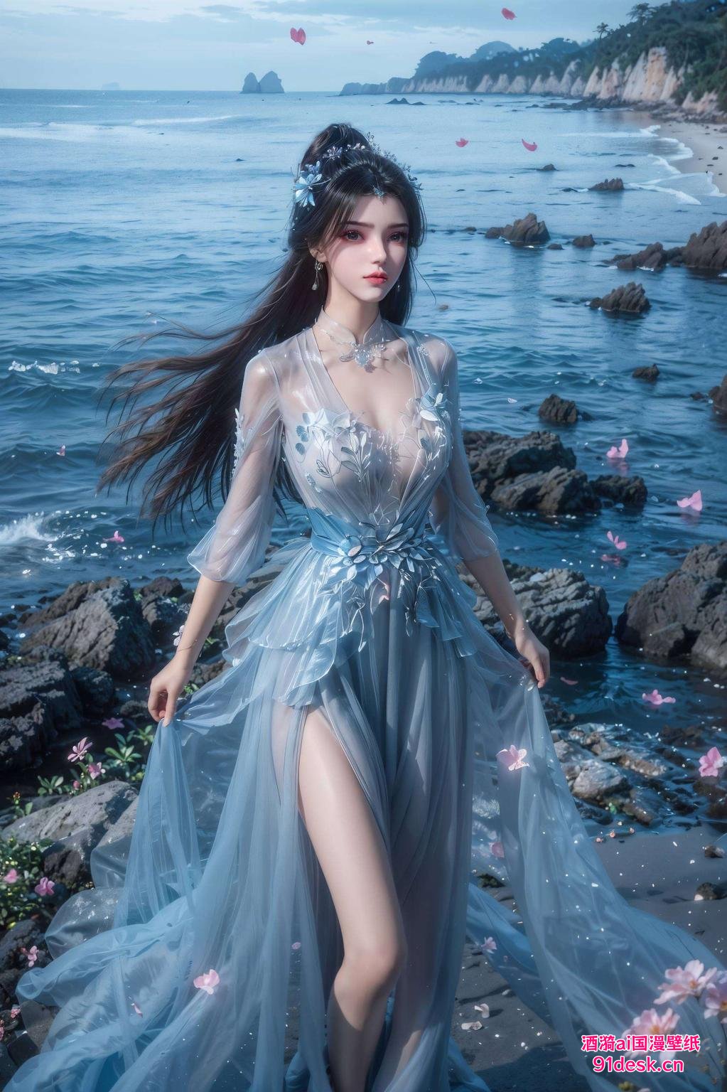 折叠屏上的李慕婉柔和的色彩