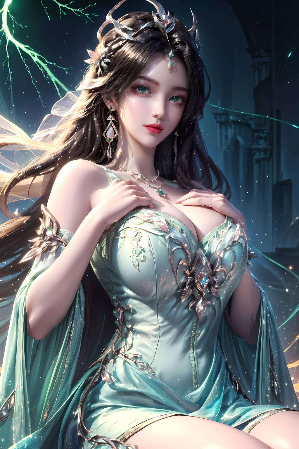 柳枝摇曳云曦翩翩