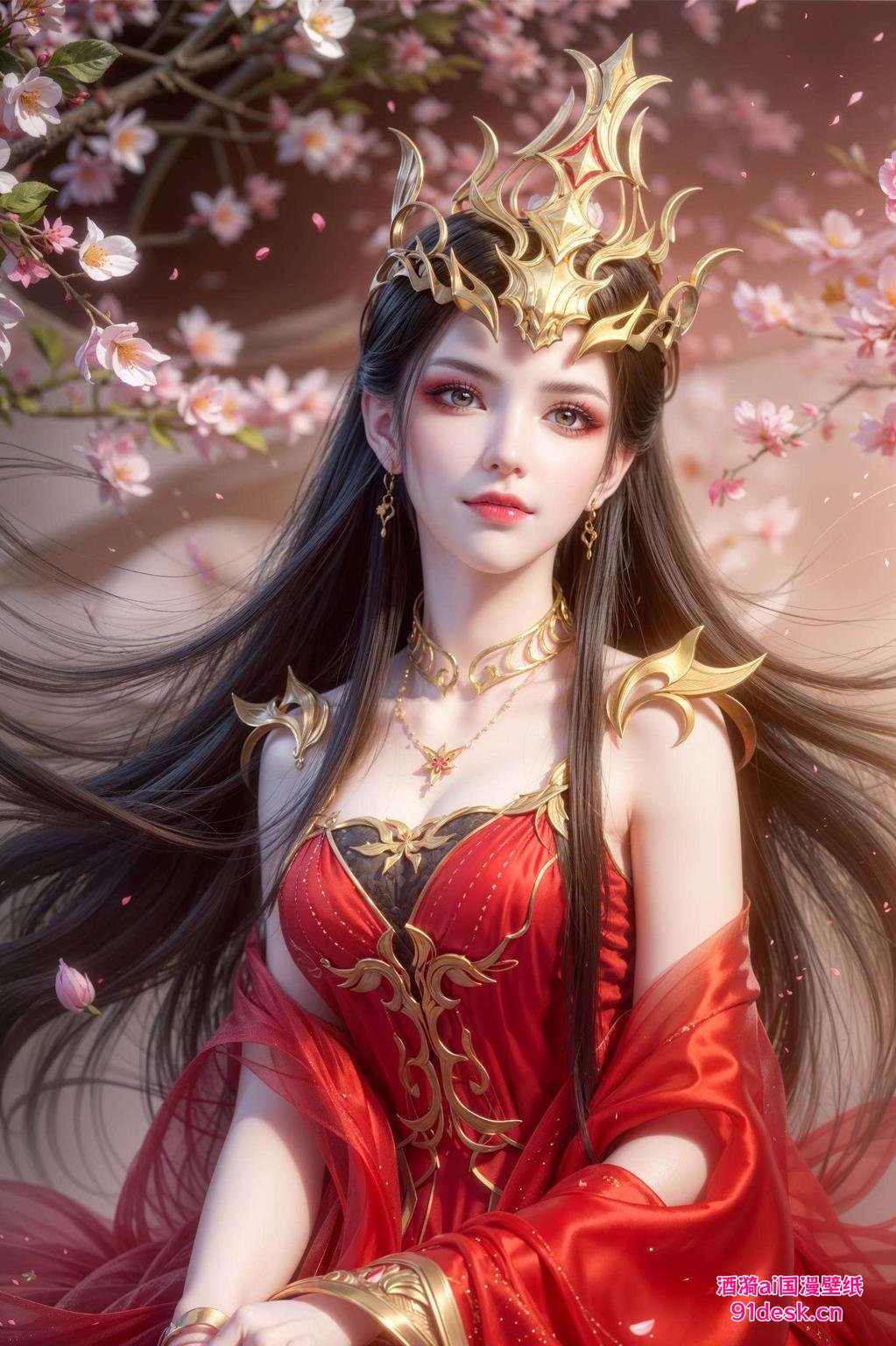 这款古风蛇美杜莎壁纸绿意盎然的蛇影盘旋