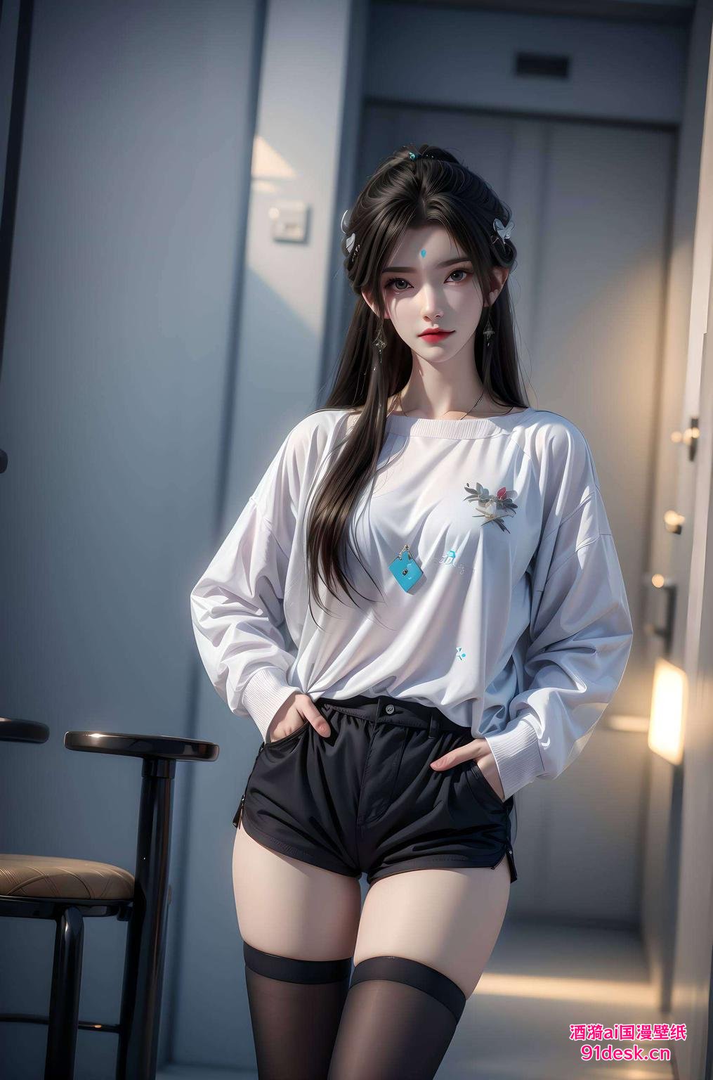 清漪黑色高清壁纸宛如动漫世界里的神秘使者