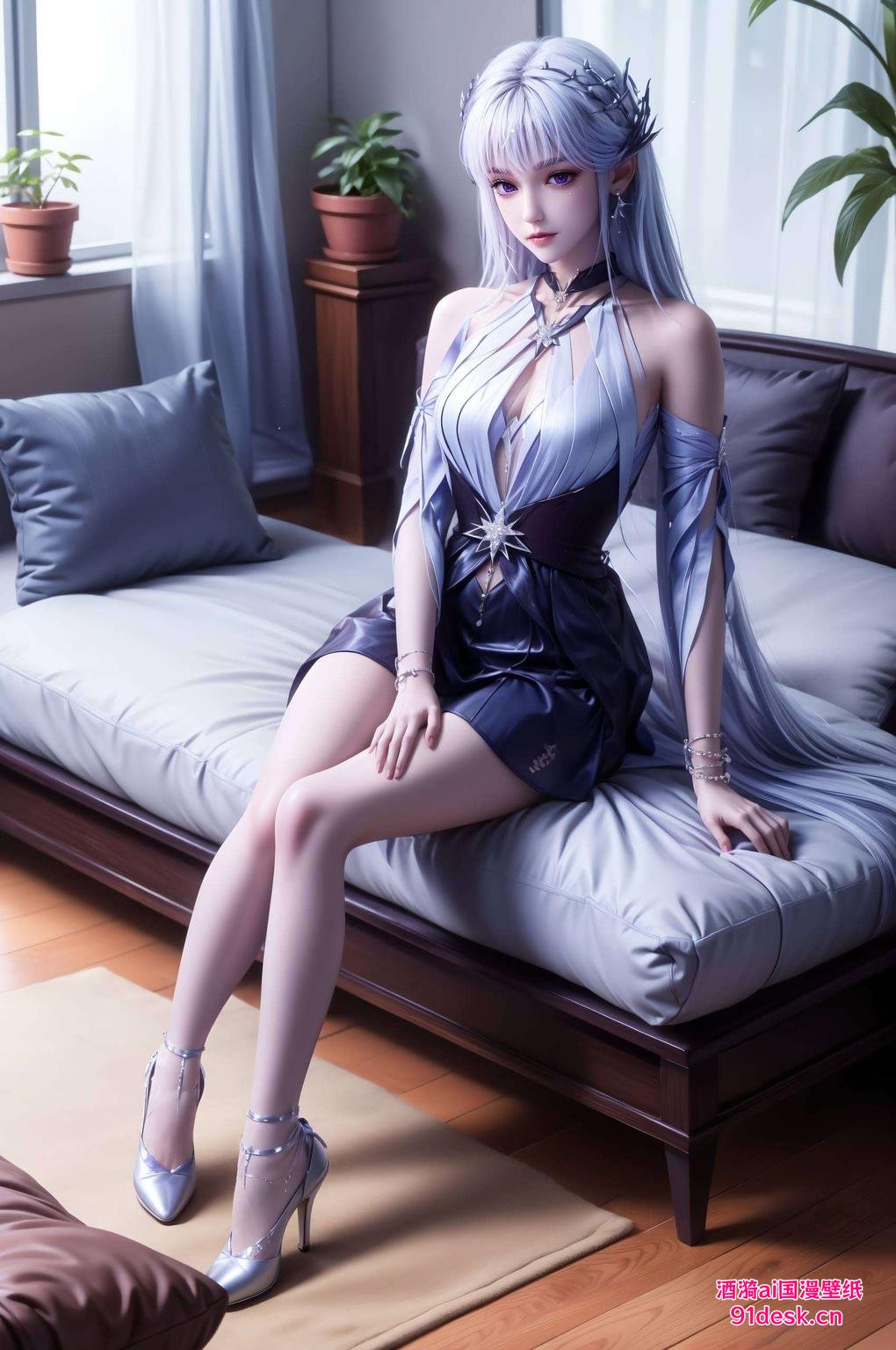 细腻如画高清壁纸映圣采儿新装