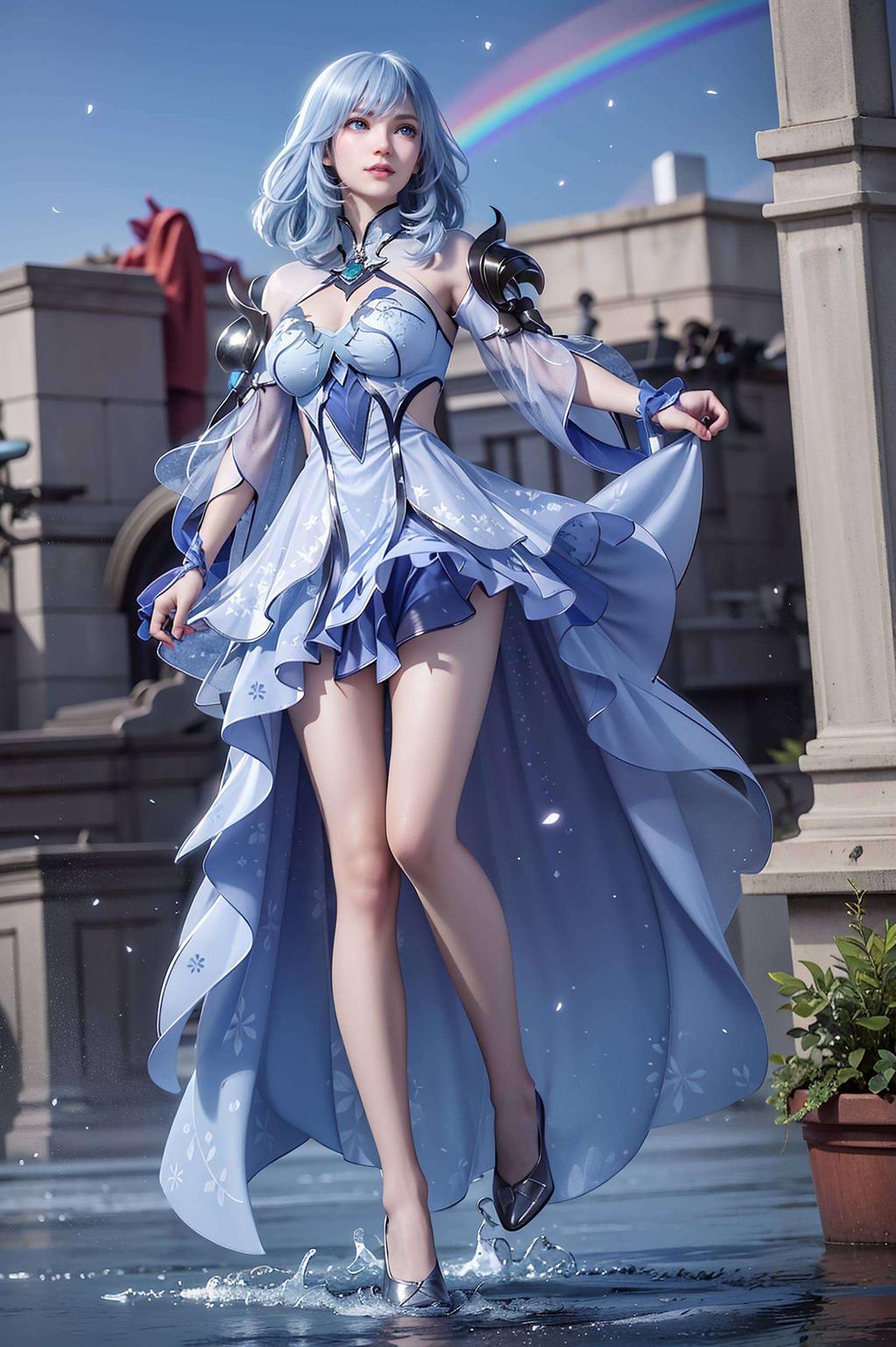 神秘的冰蓝长发让你的电脑瞬间变身神秘仙境！