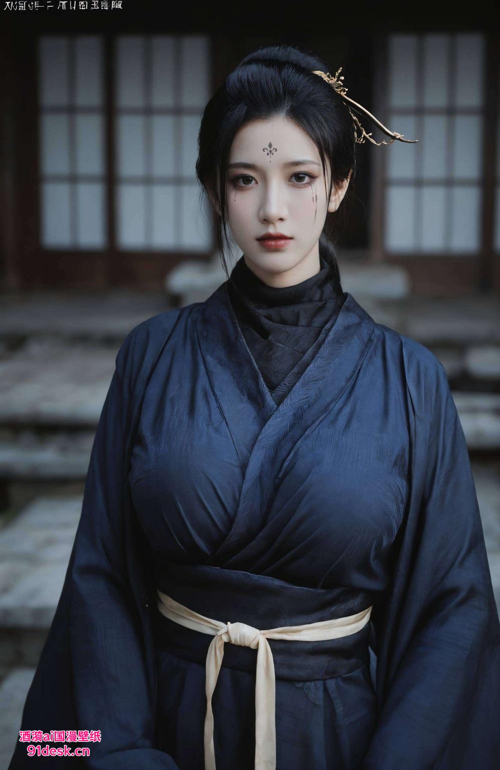 淡雅的色彩四妹精美壁纸