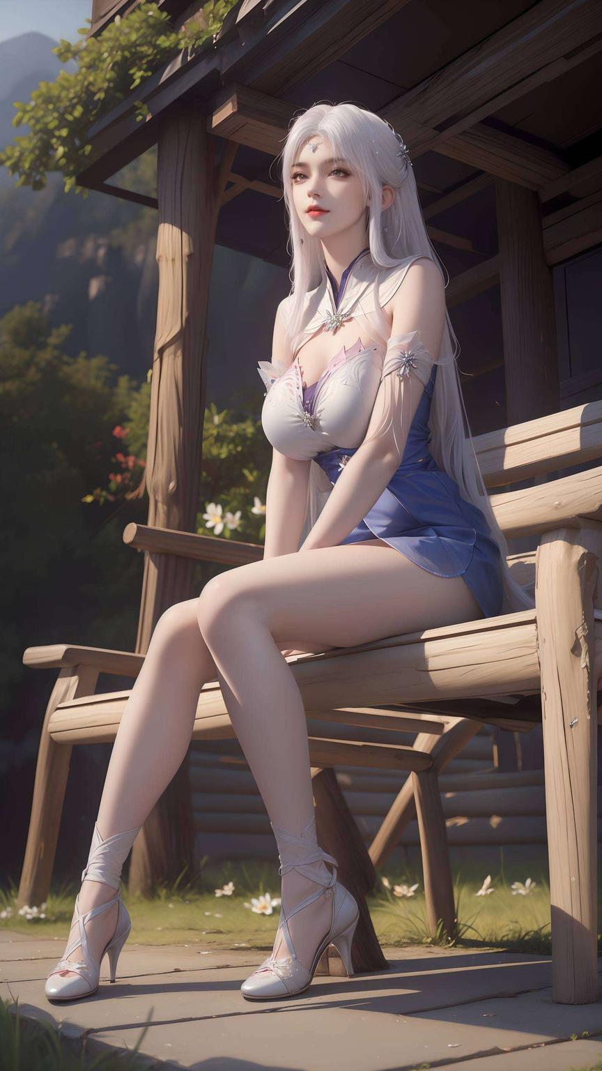 白衣小医仙轻纱遮面简约而不失美感