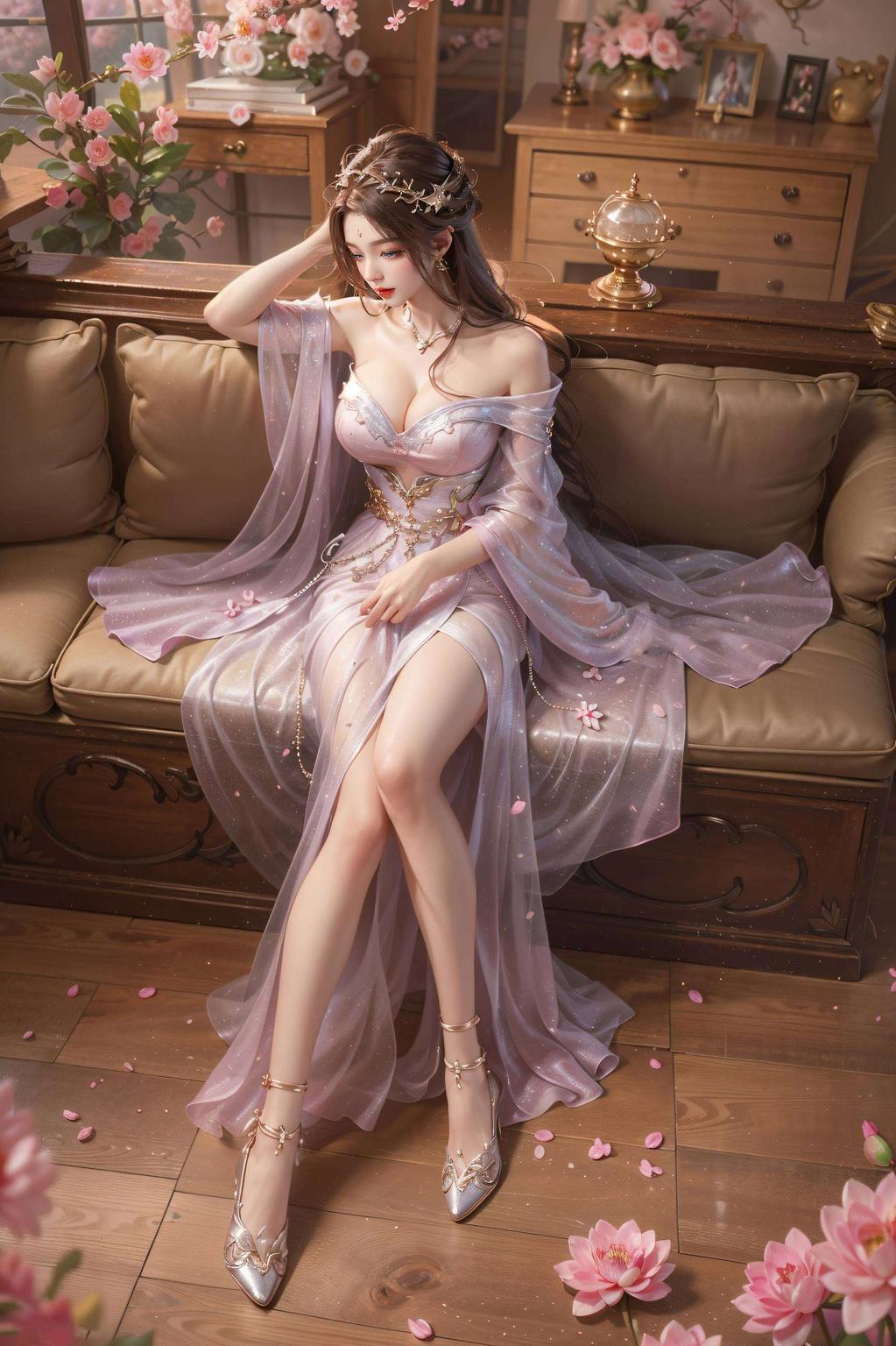 仿佛置身于古典仙境主角是咱们美美的月婵哦！这壁纸透着一股清冷脱俗的仙气